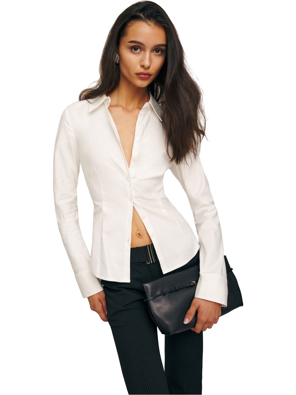 Reformation x Camille Rowe Becker Shirt - White, Size 0